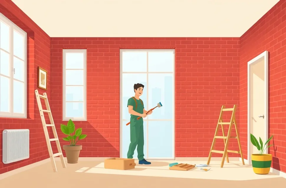 Intérieur rénové après travaux de peinture à Décines-Charpieu