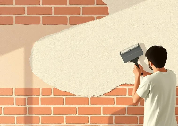 Application d'un enduit décoratif à la lisseuse sur un mur
